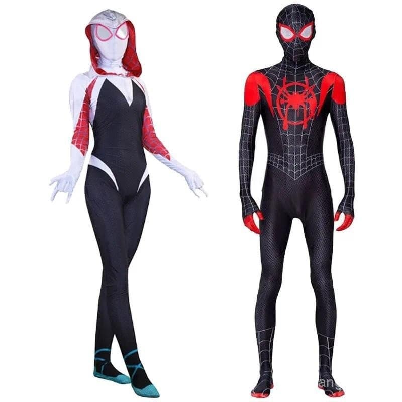 Terno Do Homem-Aranha Super-Herói Gwen Milhas Morales Cosplay Bodysuit Para O Halloween .
