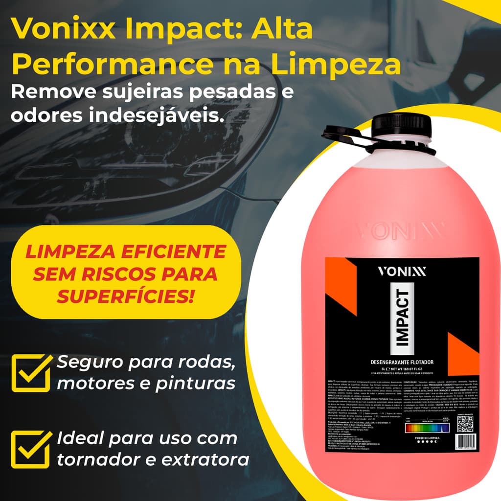 Vonixx APC Impact 5L Multilimpador Alcalino Profissional Limpeza Pesada Automotiva Biodegradável
