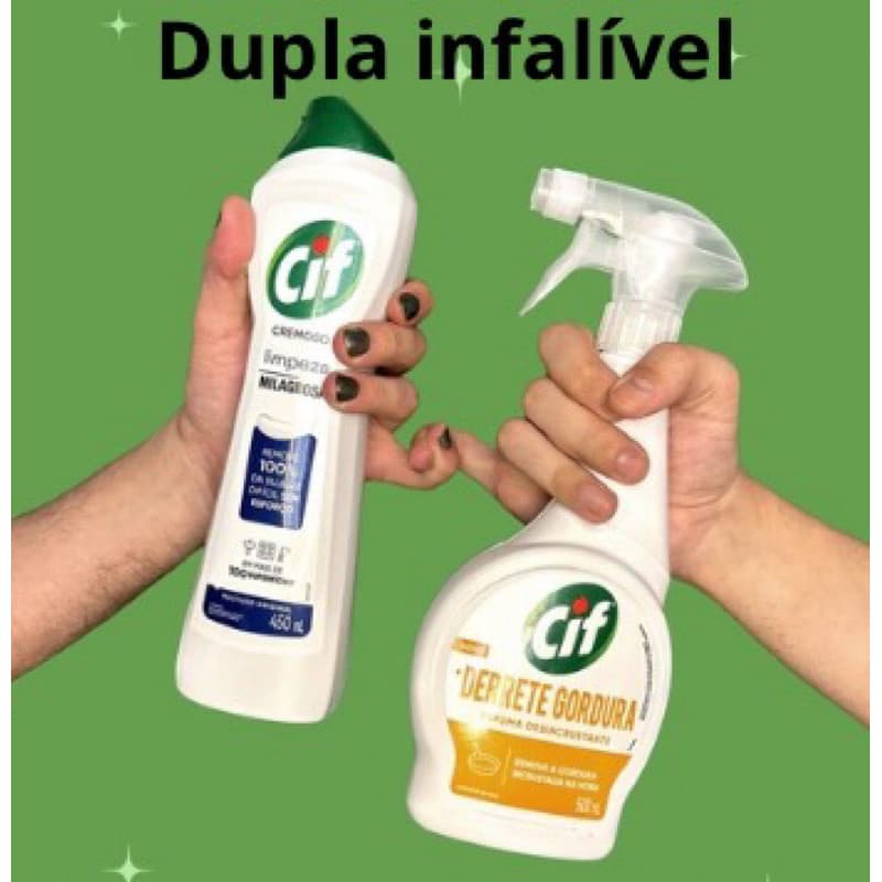 Limpador Cif Cremoso Limpeza Profunda Original 450ml+Derrete gordura 500ml