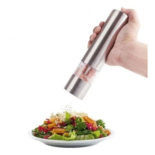 Moedor De Sal Ou Pimenta Aço Inox Elétrico A Pilha Com Led