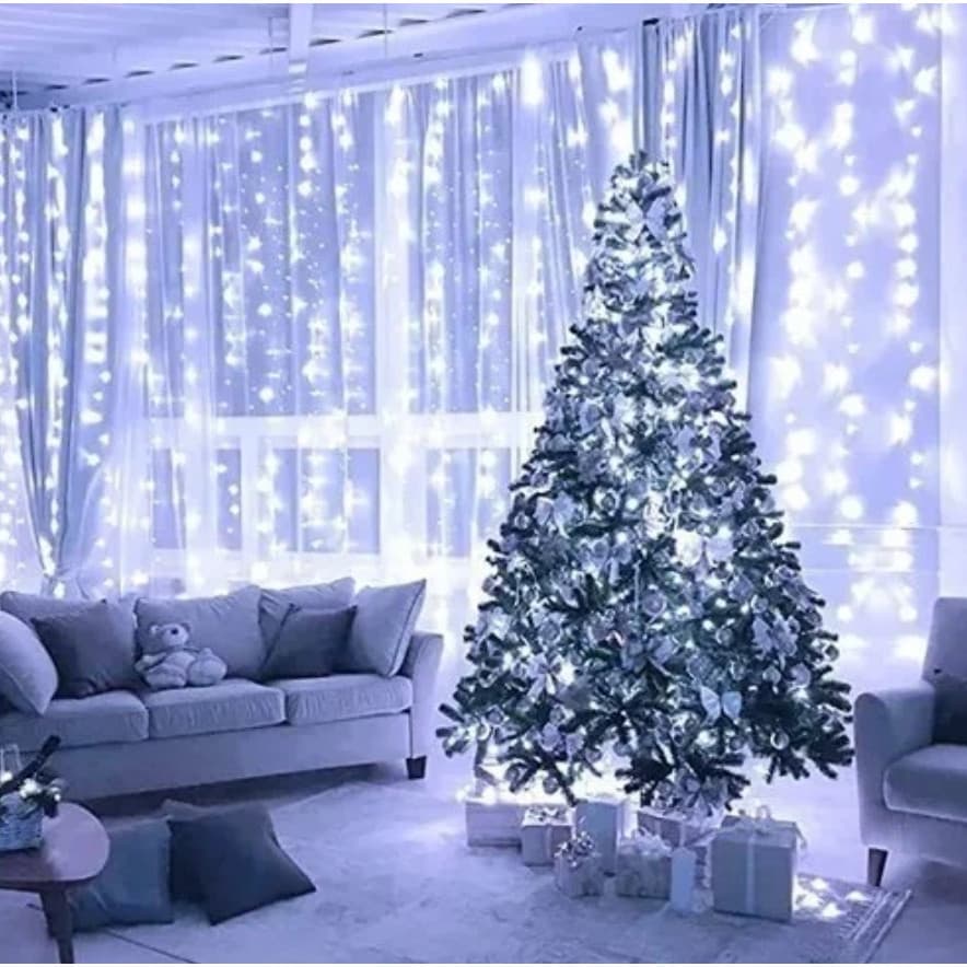 Cortina 300 LEDs 3x2 3x3 3x4 Metros Festa Casamento Eventos Natal Branco Frio