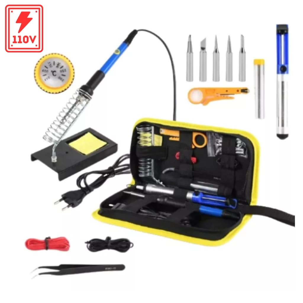 Kit Ferro Solda Tubete Estanho C/ Resina Sugador Solda 110v