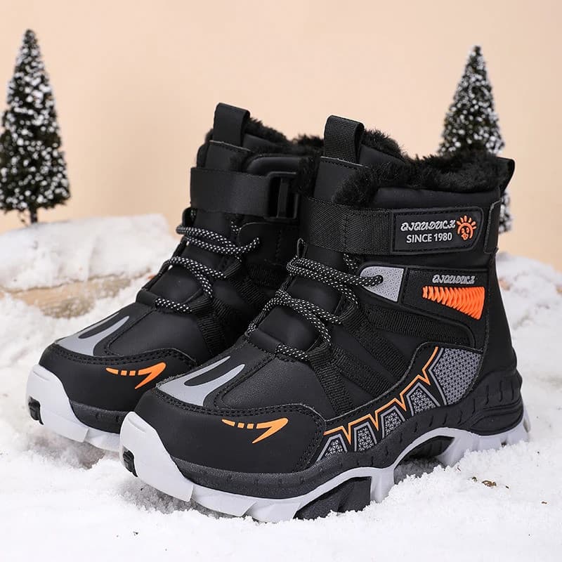 Novas Botas De Neve Infantis De Inverno De Cano Alto – Pelúcia Elegante E Quente Forradas , Antiderrapantes Estáveis Par