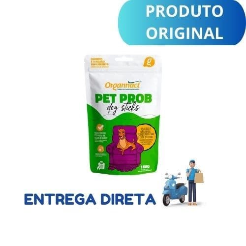 Suplemento Pet Prob Dog Sticks 160g Organnact Probióticos