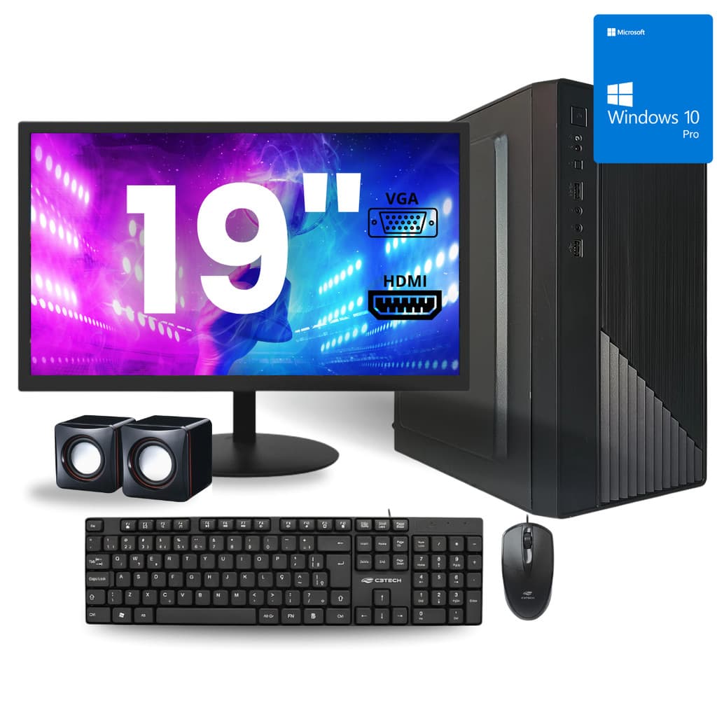 Computador Completo Intel Core I3 8gb Ssd 240gb Monitor Led 19 W10
