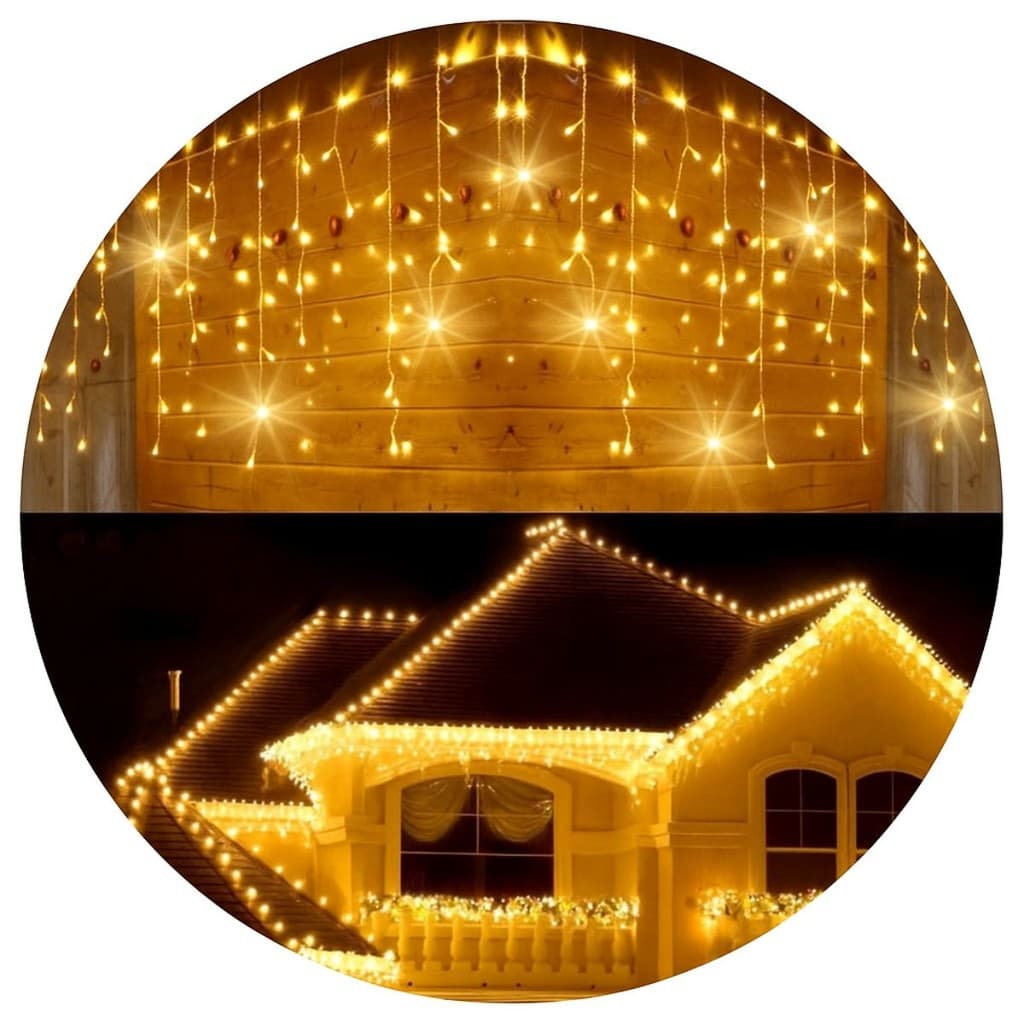 Cascata Strobo 220v 10m 400 Leds (320 Fixa 80 Pisca) Decoração Festa Casamento Natal Externo Fachada