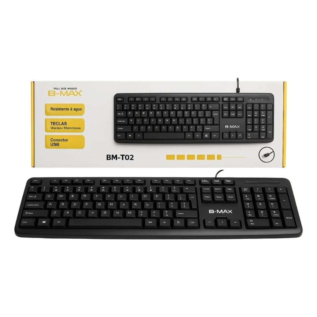 Teclado Usb Com Fio Padrão ABNT2 Ergonomico E Rápido  B-max Bm-T02