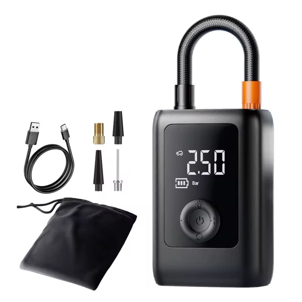 Bomba de Ar Portátil Power Bank Lanterna 4000mAh USB Recarregável Multifuncional It Blue