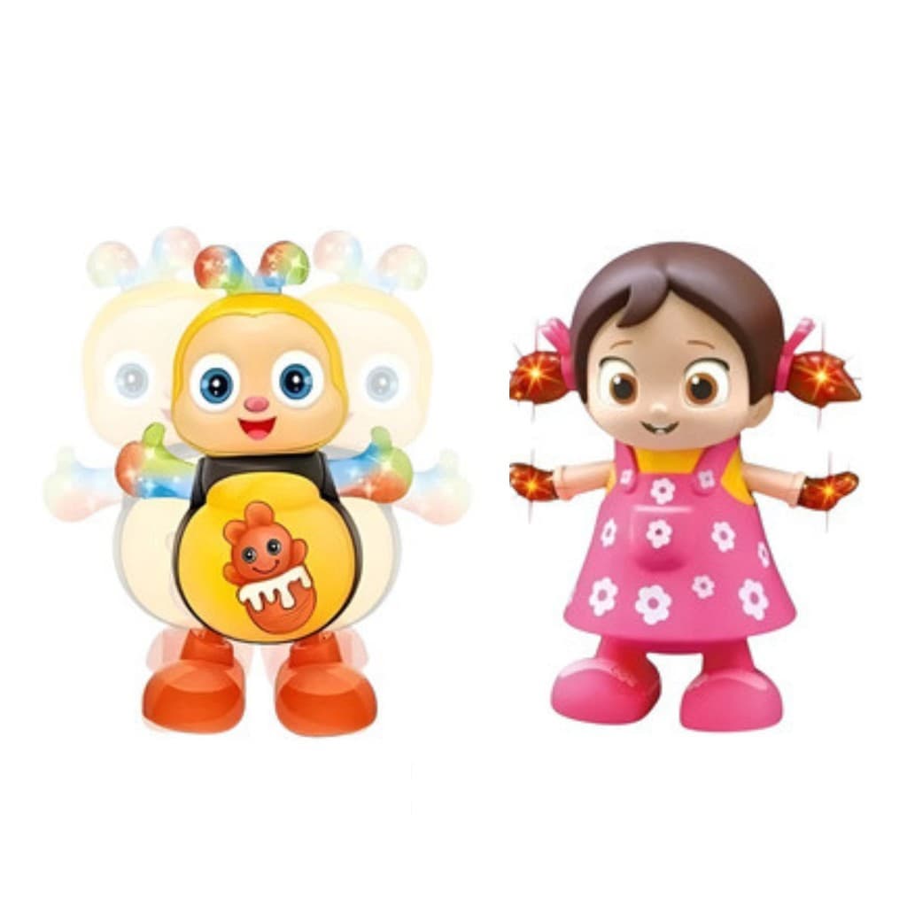 Kit Boneca Dance + Abelha Dançarinos Com Som E Luz