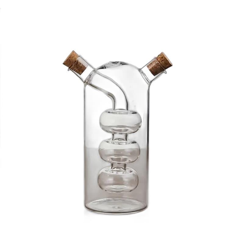 Galheteiro 2 em 1 Vidro Borossilicato para Azeite e Vinagre | Dispenser Duplo Elegante para Cozinha