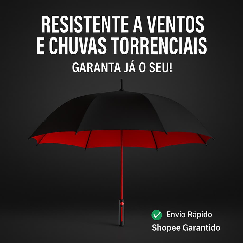 Guarda Chuva de Alta Resistência com Proteção Solar Automático e Reforçado