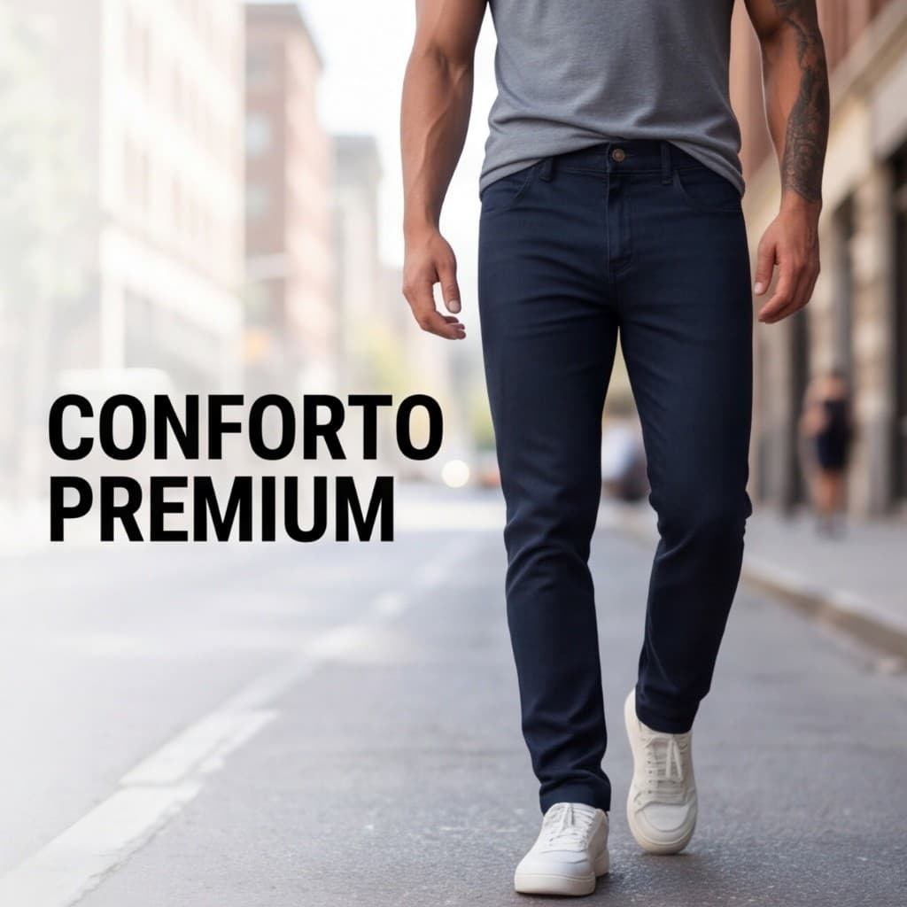 Calça Jeans Masculina Basica Tradicional Premium Lycra
