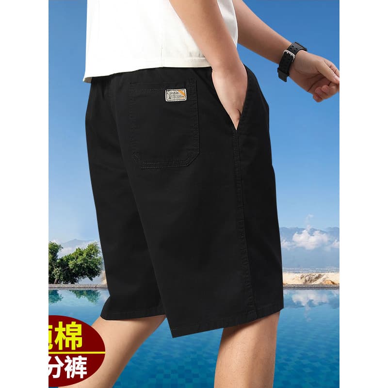 2026 novo estilo puro algodão calças cortadas dos homens verão fino solto Shorts casuais preto estilo geral tamanho gran