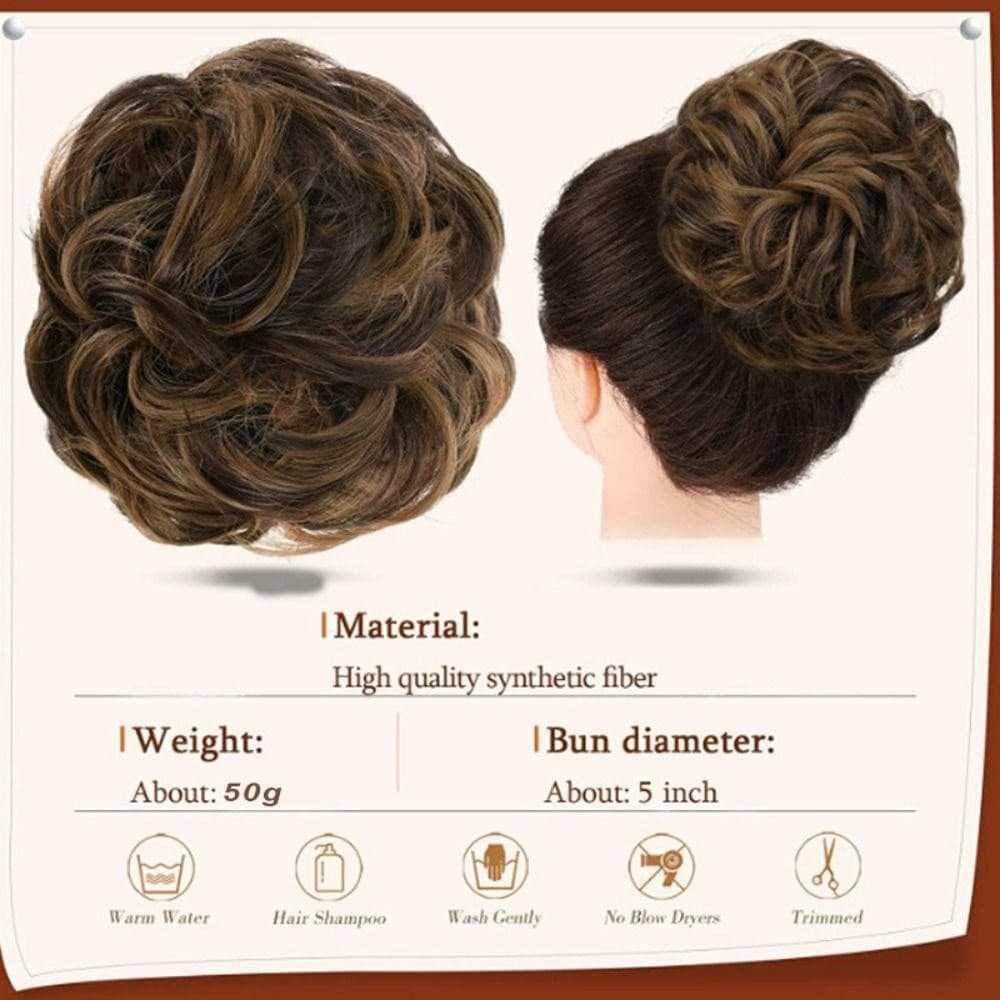 BRBLIFE Aplique de Cabelo Cacheado Desgrenhado, Extensões de Cabelo Sintético Ondulado, Presilha de Cabelo Natural FLBJ