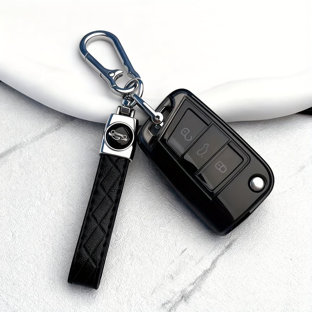 Capa Durável Para Chave De Carro Em TPU-Solely/Com Chaveiro-Serve VW Golf 7 , GTI , Jetta , Passat , Tiguan , Lavida , B