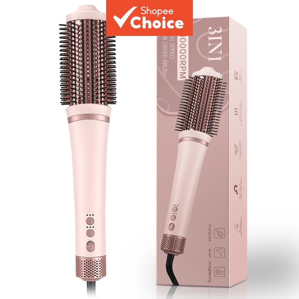 Escova Modeladora de Ar Quente com Íons Negativos 3 em 1 Profissional, Secador de Cabelo de Alta Velocidade,