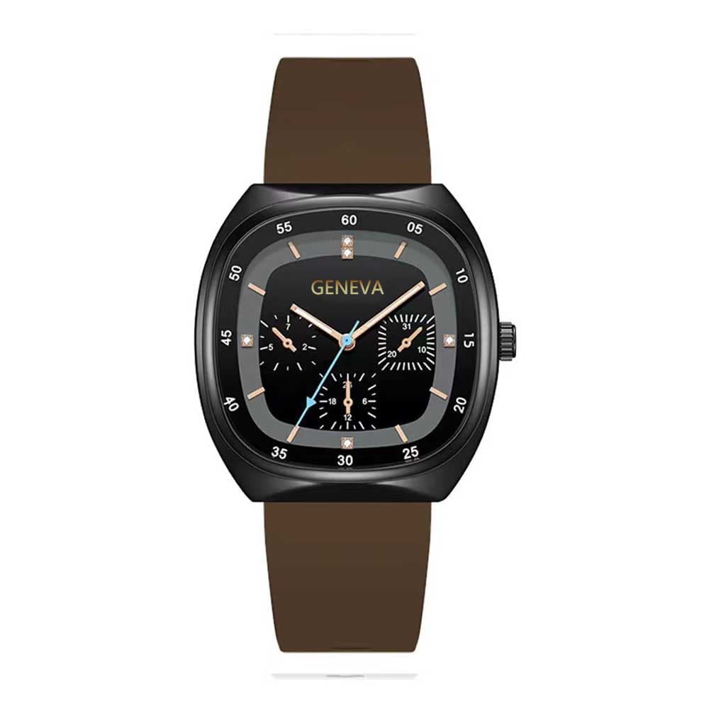 Relógio feminino, relógio de pulso com pulseira de silicone elegante, relógio esportivo multifuncional com calendário.