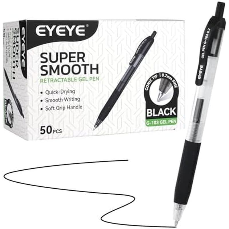 Canetas De Gel Retráteis EYEYE G-103 0.7 mm , Pacote Com 50 Caneta Esferográfica De Ponta Média De Tinta Azul De Secagem