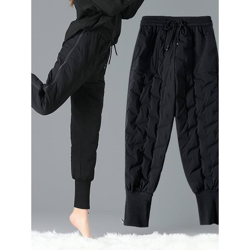Calças com zíper lateral para baixo, roupa externa primavera inverno moda cintura alta tamanho grande mais veludo espess