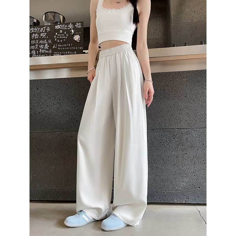 Pequeno tornozelo comprimento branco Tencel Jeans feminino estudante verão estilo fino legal Drape versão coreana Casual