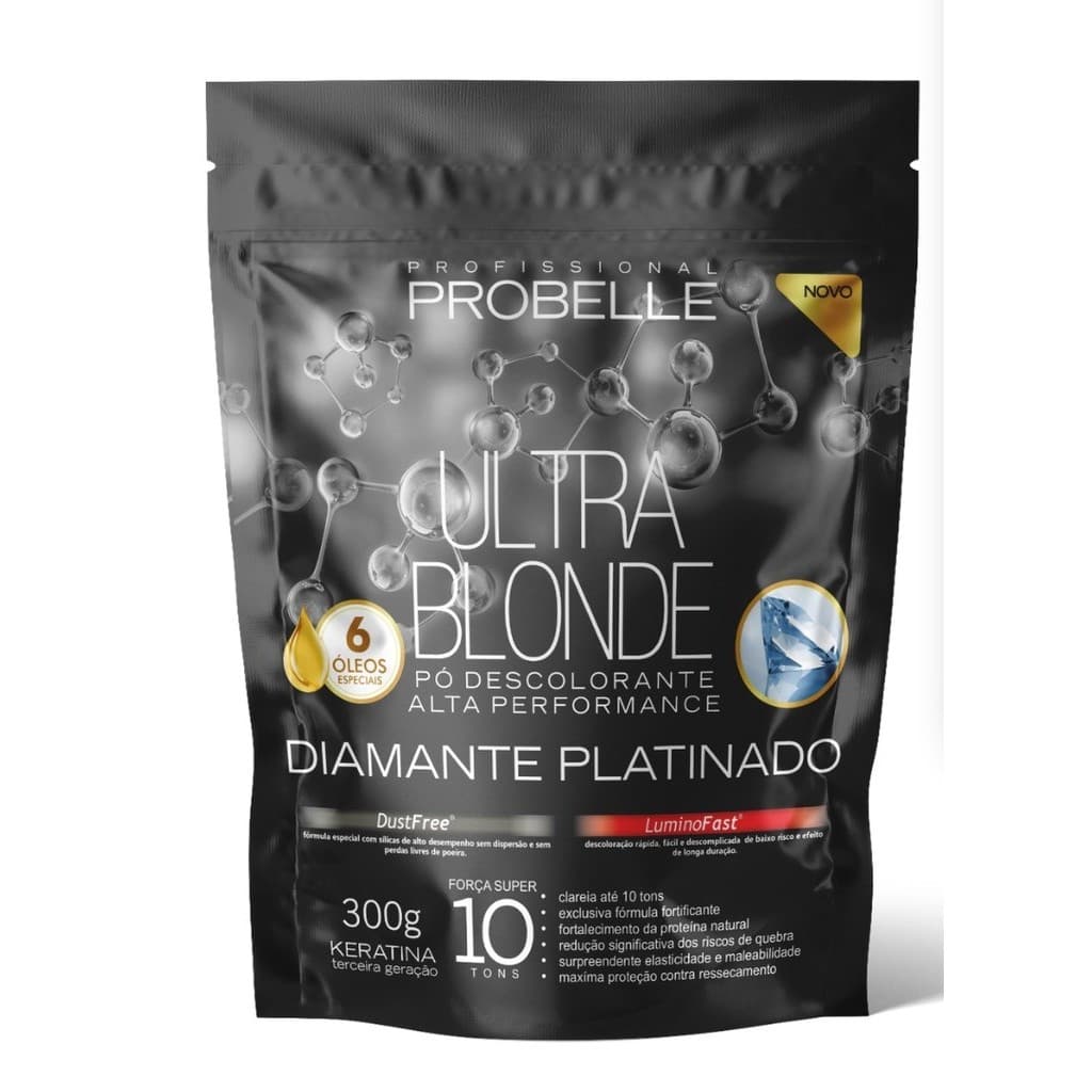 Pó Descolorante Diamante platinado Stand Pouch 300 G  Probelle