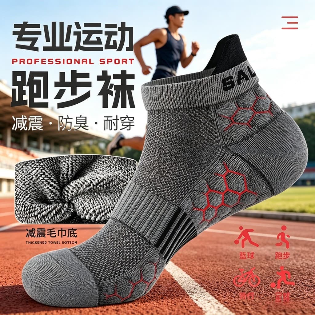 Maratona profissional correndo meias masculinas Badminton basquete meias esportes engrossado toalha inferior