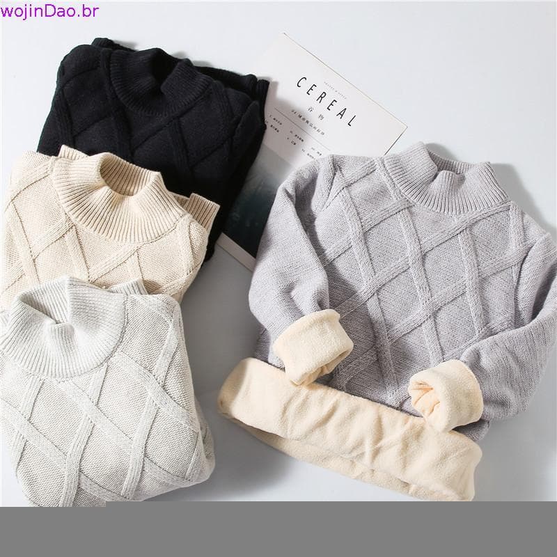 Csola De Inverno Espessa E Quente Big Kids Cotton Tricotada Roupa De Algodão Padded Plus Veet Pullover Baby Boys Menina