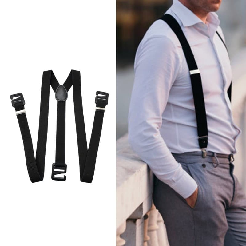 Camisa Masculina Estone Permanece Cinto Braçadeiras Travamento Calças Femininas Suspensório Gancho Forte