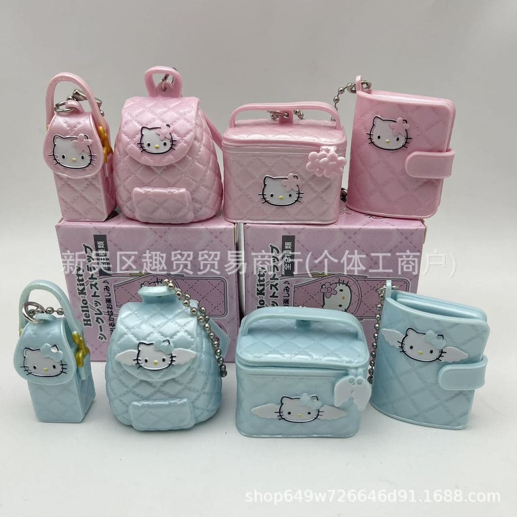 Novo produto Sanrio: Caixa surpresa da moda com figura de gato KT, brinquedo de pelúcia, pingente de bolsa, brinquedo em