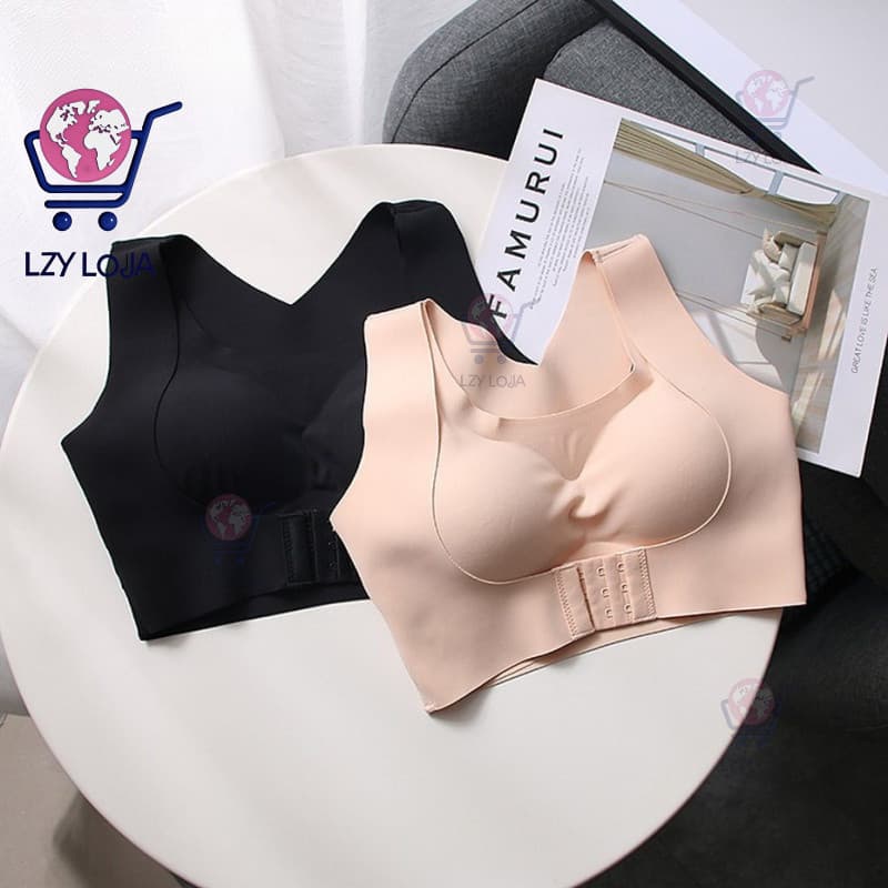 Kit 1/2 Soutien correção de postura feminina com abertura frontal/push m Bojo Sem Costura Levanta Seios