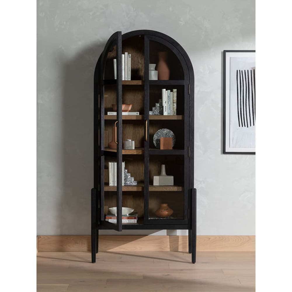 Estante de madeira maciça de luxo com luz americana, estante para sala de estar, armário de vinho, porta de vidro preta,