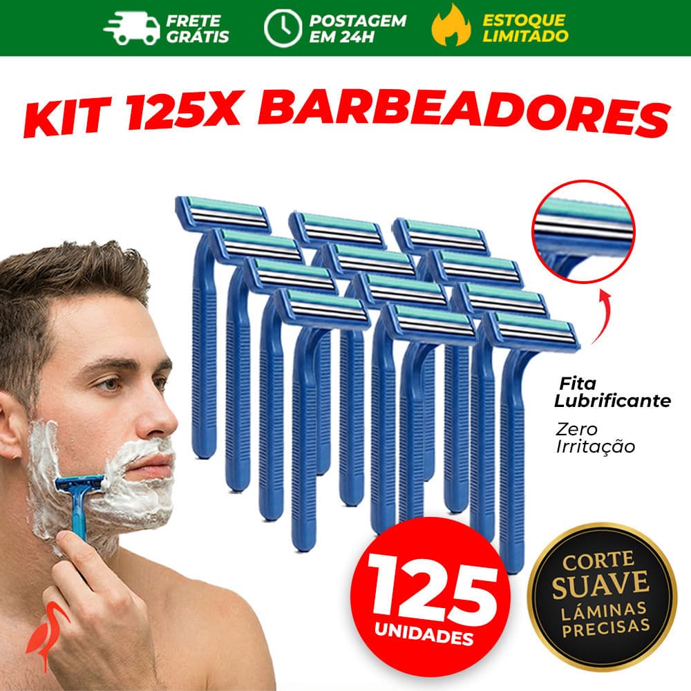 Kit com 125 Barbeadores Gilete 2 Lâminas Unissex Despacho em 24h