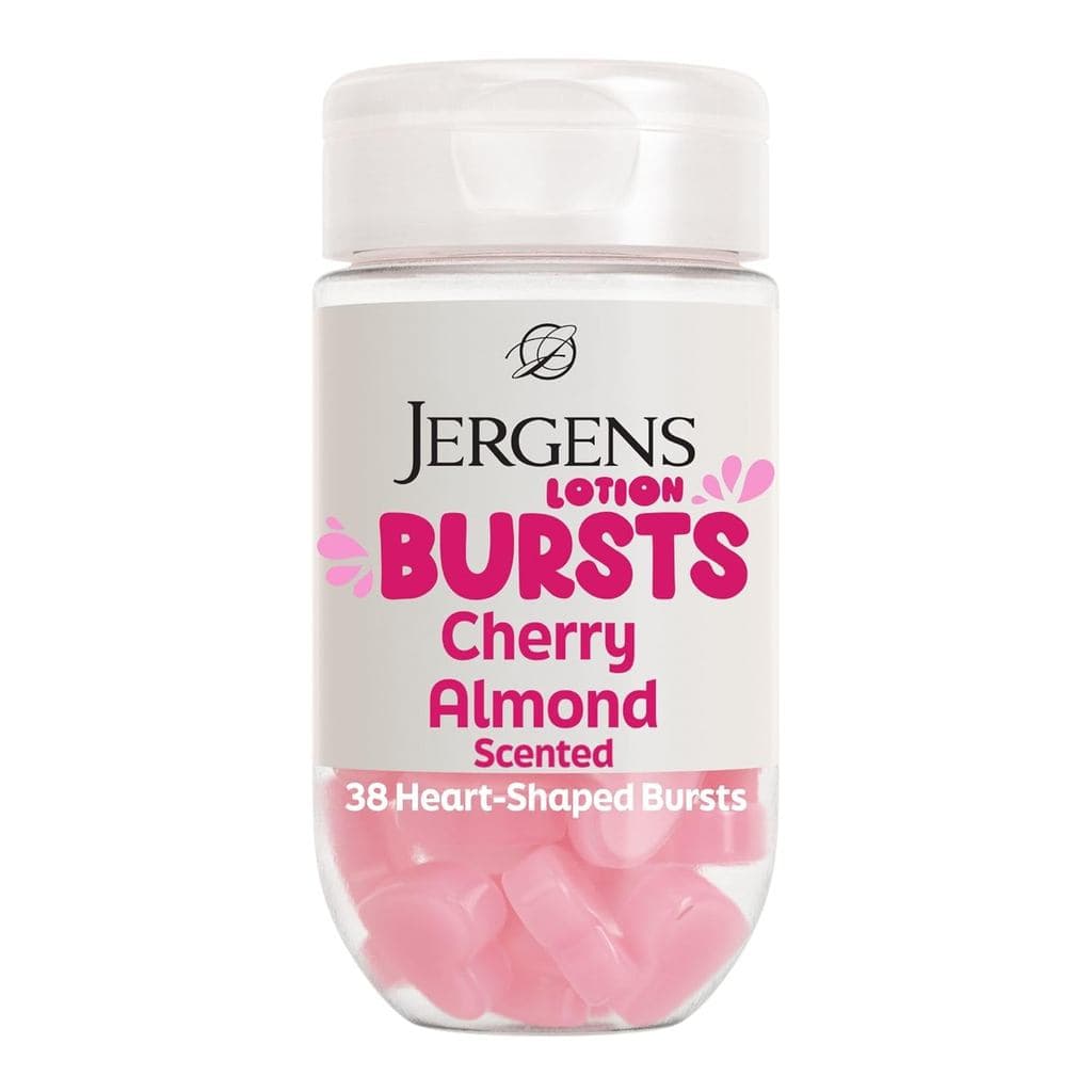 Loção Jergens Cherry Almond, Hidratante em Forma de Coração Macio, Presentes de Loção para Adolescentes, 38 Unidades RXI