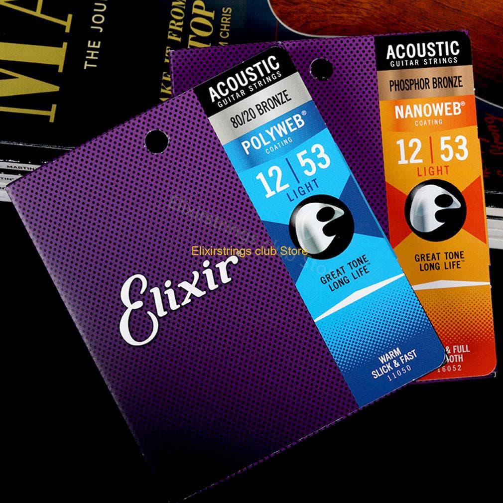 Cordas De Guitarra Elétrica Elixir 12000 Para Conjunto De Arte Aço Níquel Longevidade ANTI-RUST Revestimento Zero Sense