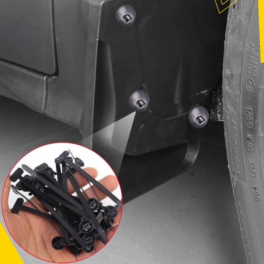 Abraçadeiras de Nylon Automotiva Universal  Reparo Fixador Preto Resistente UV (Kit 10 e 20 un) .