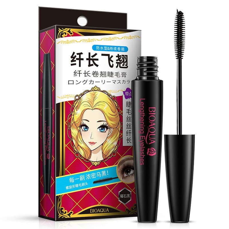 Rímel para olhos grandes, ondulação longa, à prova d'água, resistente ao suor, Natural, cor grossa, bloqueio, maquiagem