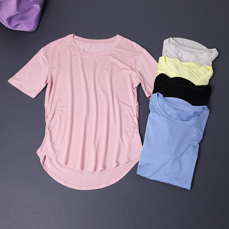 Moletom de corrida de secagem rápida Pilates manga curta camiseta roupas de Fitness High-End roupas de treinamento roupa