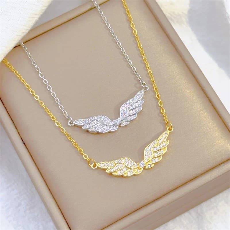 Angel Wings Colar Moda Zircão Asas Colar Feminino