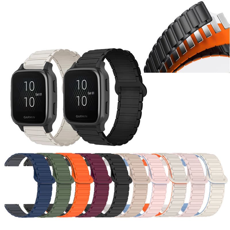 Para Garmin Venu SQ SQ2 SQ2 Música Pulseira De silicone Magnética