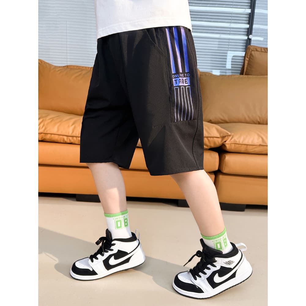 GILE meninos Shorts de secagem rápida verão estilo fino 2024 médio grande crianças estilo verão esportes gelo seda calça