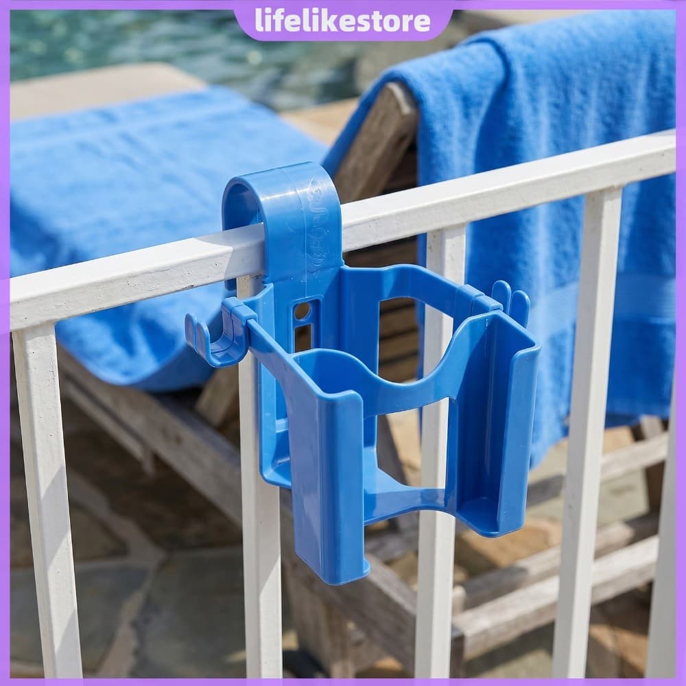 Cesta De Armazenamento À Beira Da Piscina Com Ganchos Organizador De Bebidas Para Bancos De Deck E Pátio Praia [lifelike