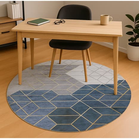 Tapete Circular Veludo Antiderrapante Sala Quarto Escritório Macio Decorativo Redondo