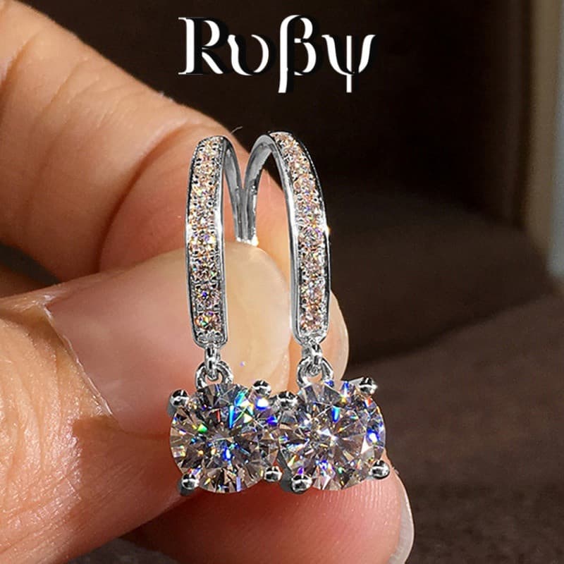 Rubi * novo estilo de quatro garras corações brilhantes oito flechas zircão gancho europeu americano casamento brincos d