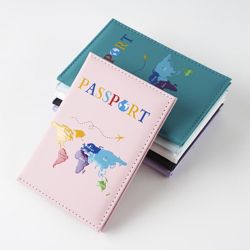 Suporte para passaporte de viagem, capa protetora para passaporte, capa de couro para passaporte, bolsa de armazenamento