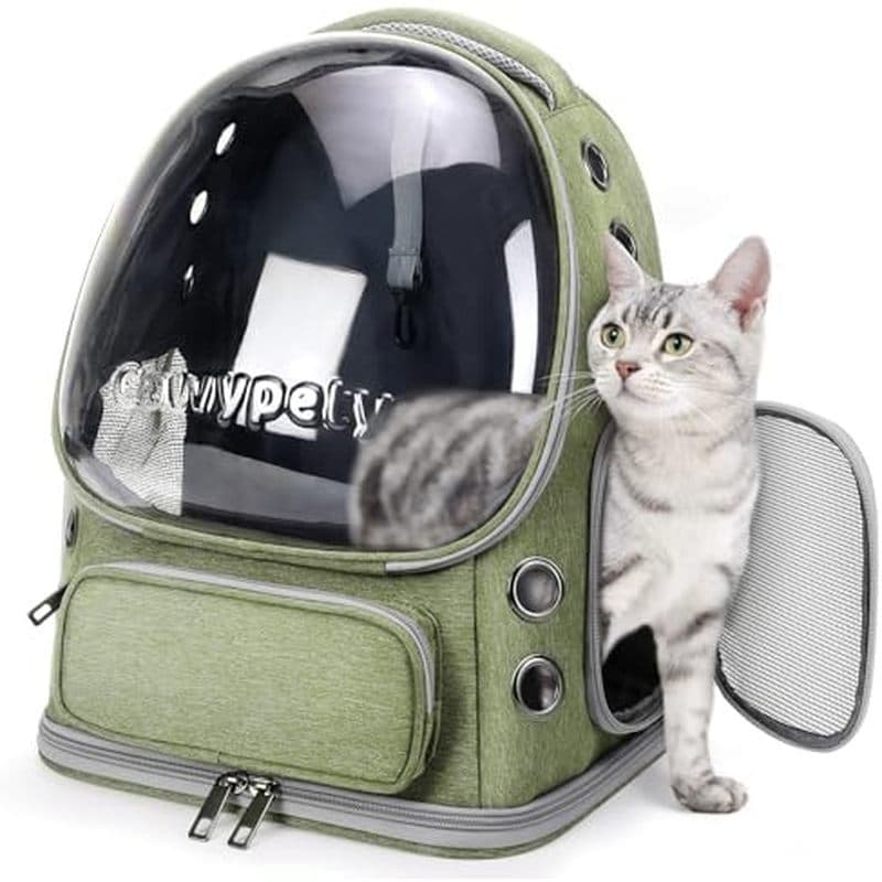 Porta-Mochila Para Gatos Cawypety , Respirável , Animais De Estimação Com Bolhas De Grande Espaço Gatinhos , Cães Pequen