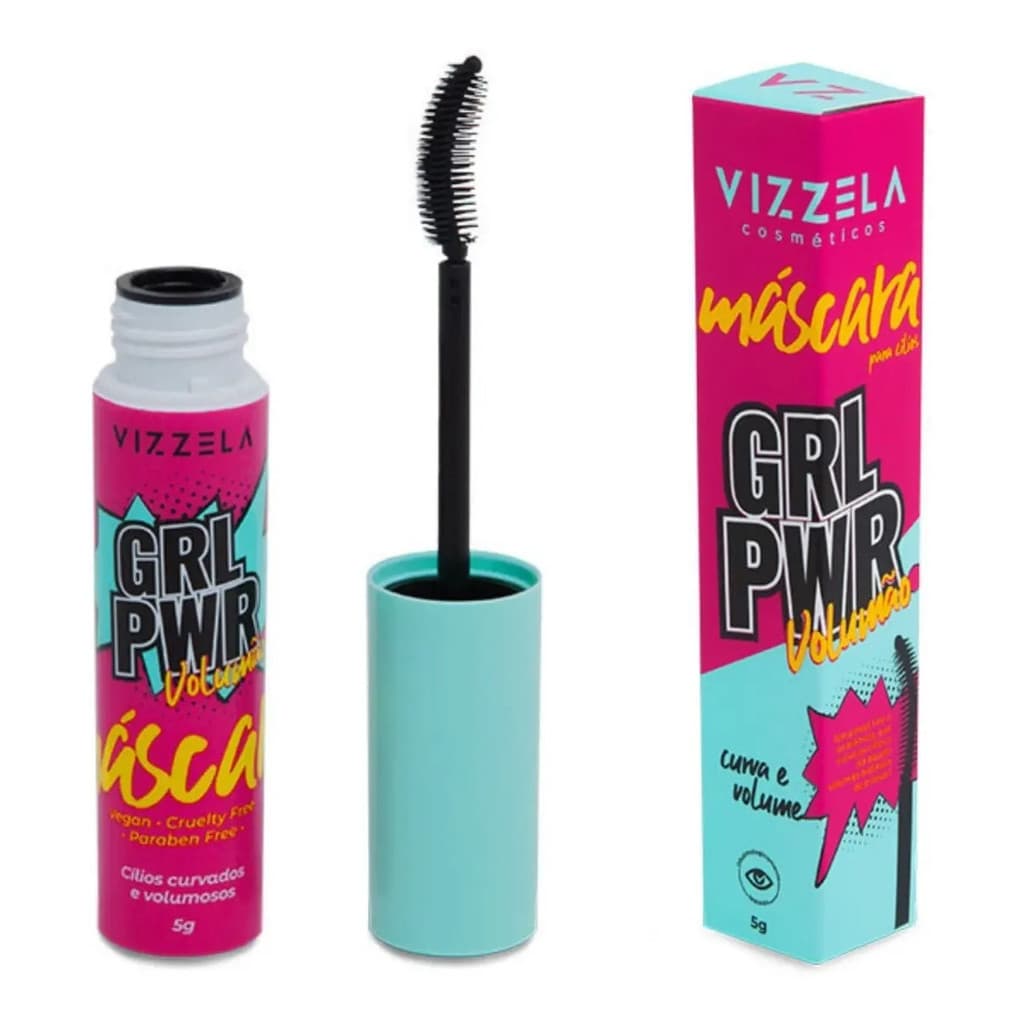 Máscara Para Cílios Vizzela Girl Power Preto - Volume E Curva