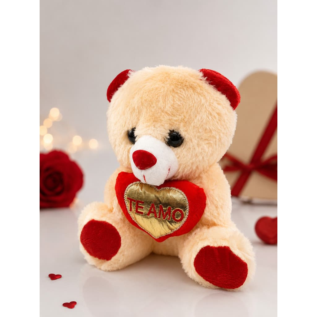 Kit  5/10 Urso De Pelúcia 23cm Ursinho Peludo Para Cestas Presentes