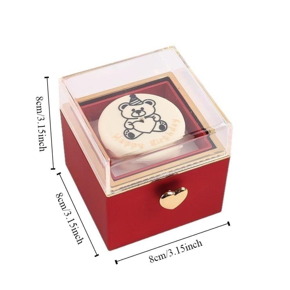 Caixa De Anel Flip De Urso BJIA , Mini Giratória De Bolo Com Design Giratório Automático , Velas Leves
