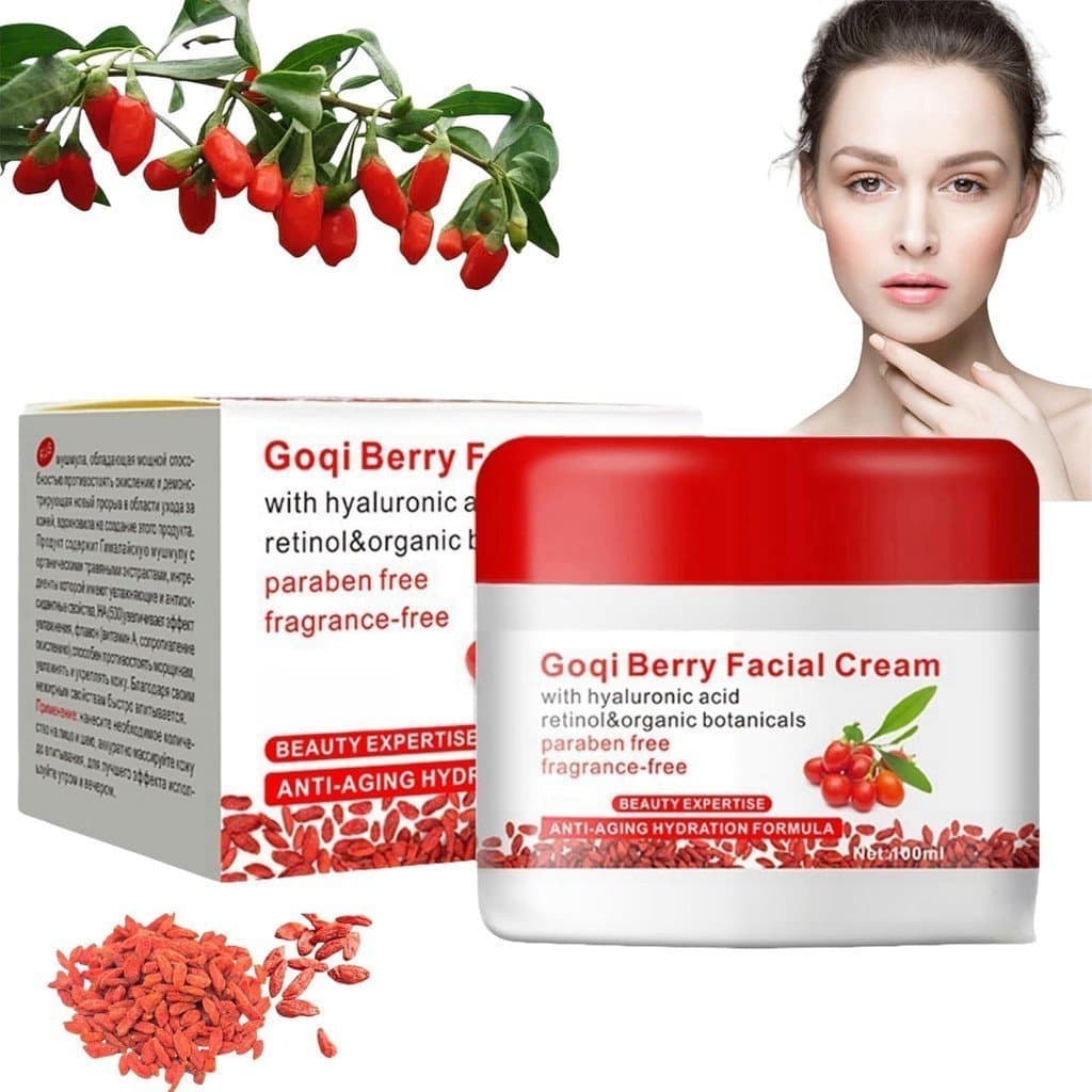 Creme Facial de Goji Berry 100g, Hidratante Facial, Creme Facial Antioxidante Anti-Envelhecimento, Creme Anti-Rugas, Hid
