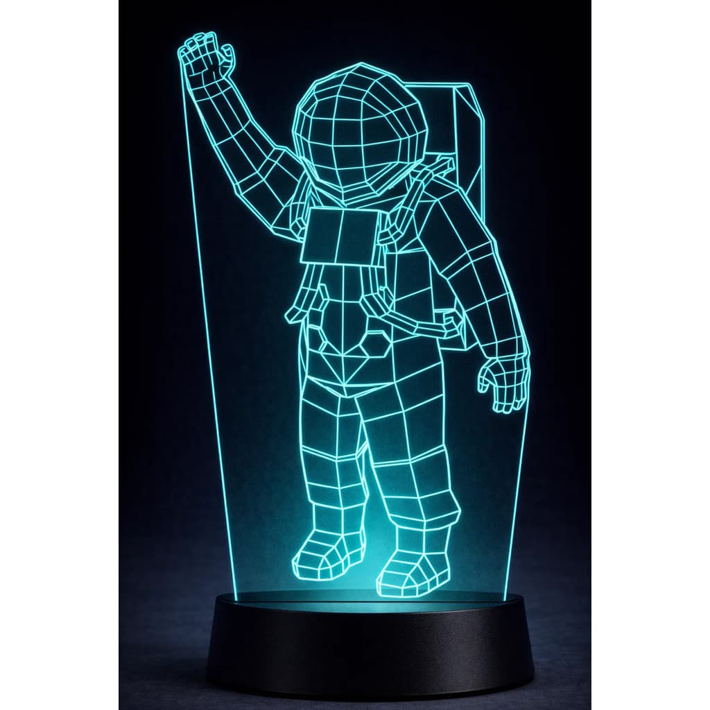 Luminária Led 3d Astronauta Gamer Abajur Setup Quarto Geek